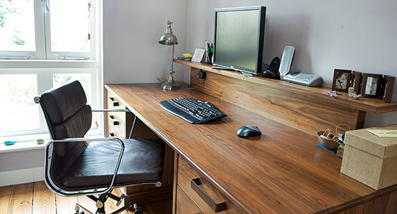 Home office desk and shelf