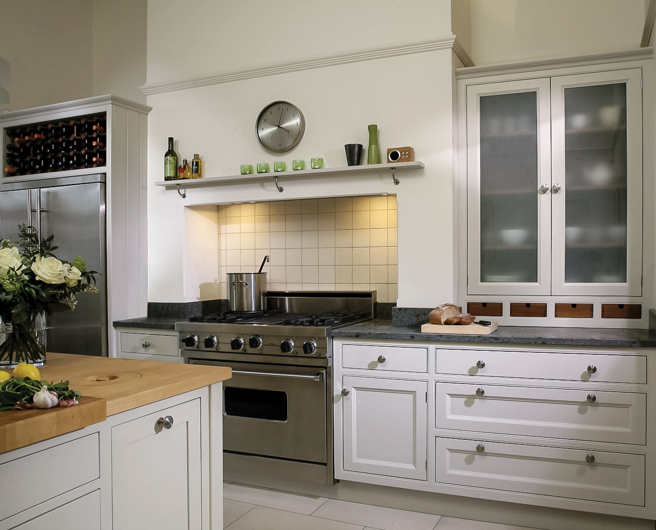 Maple worktop with waste chute