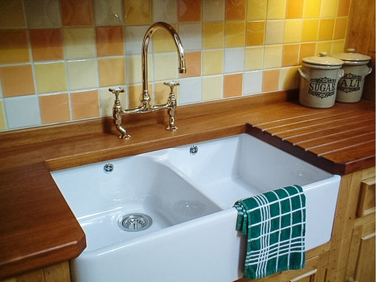 Iroko Belfast draining board