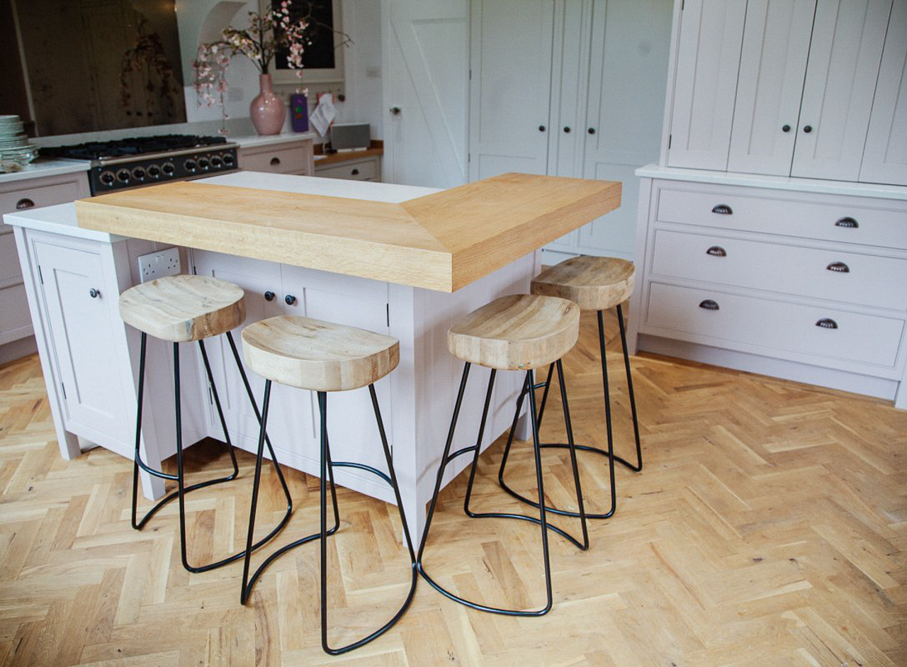 80mm Thick Oak Breakfast Bar