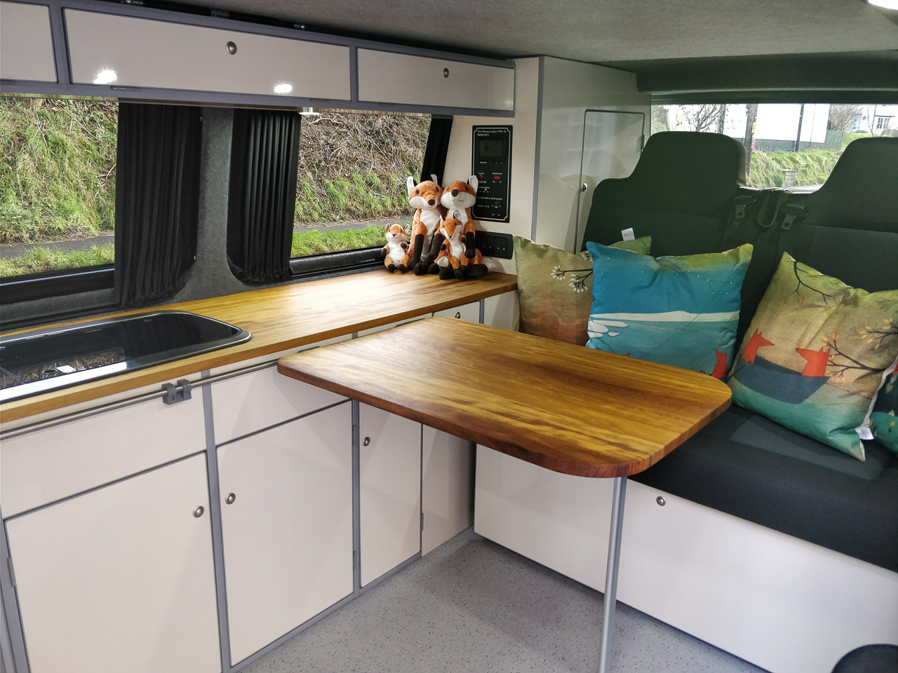 Iroko Worktops in a Camper Van